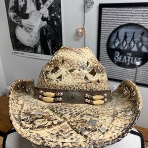 Straw cowgirl hat . Formed.